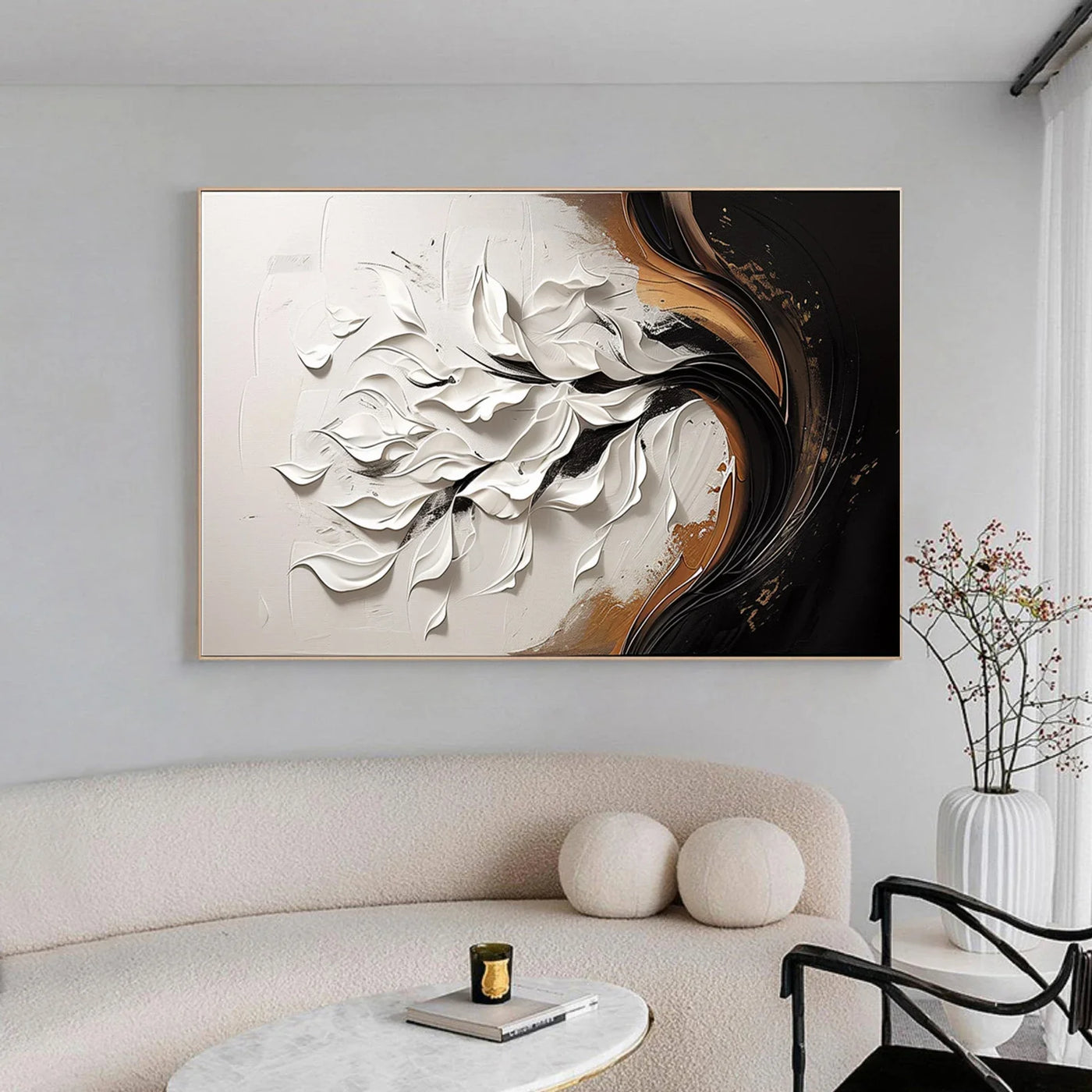 Textured Floral Luxury | White Gold