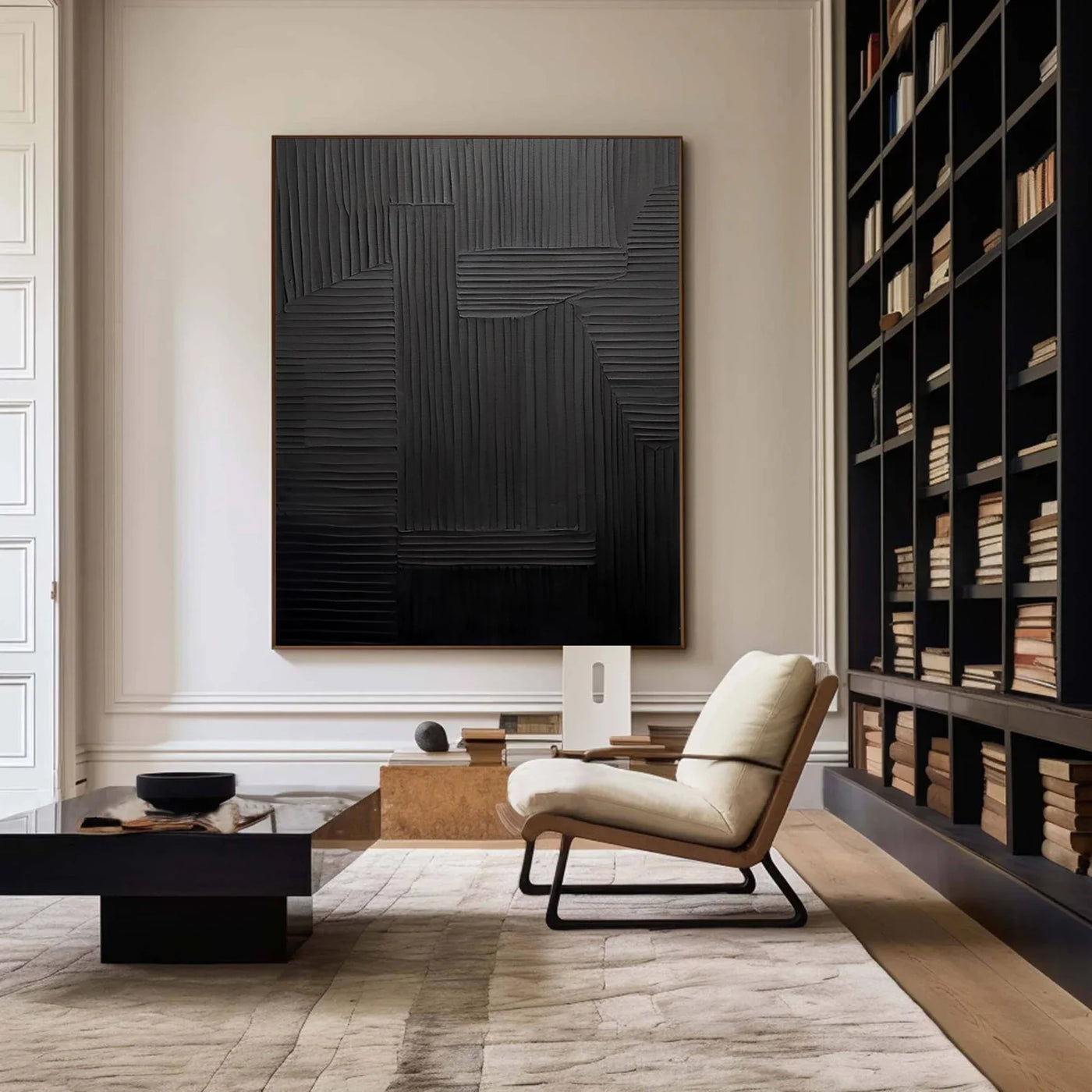 Textured Monochrome Lines | Black Artistry