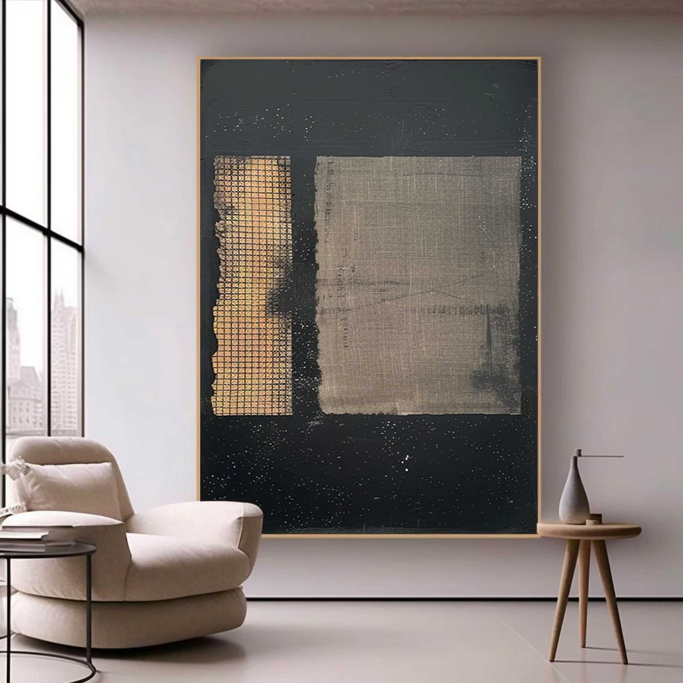 Minimalist Black Grid Art | Edgy Sophistication