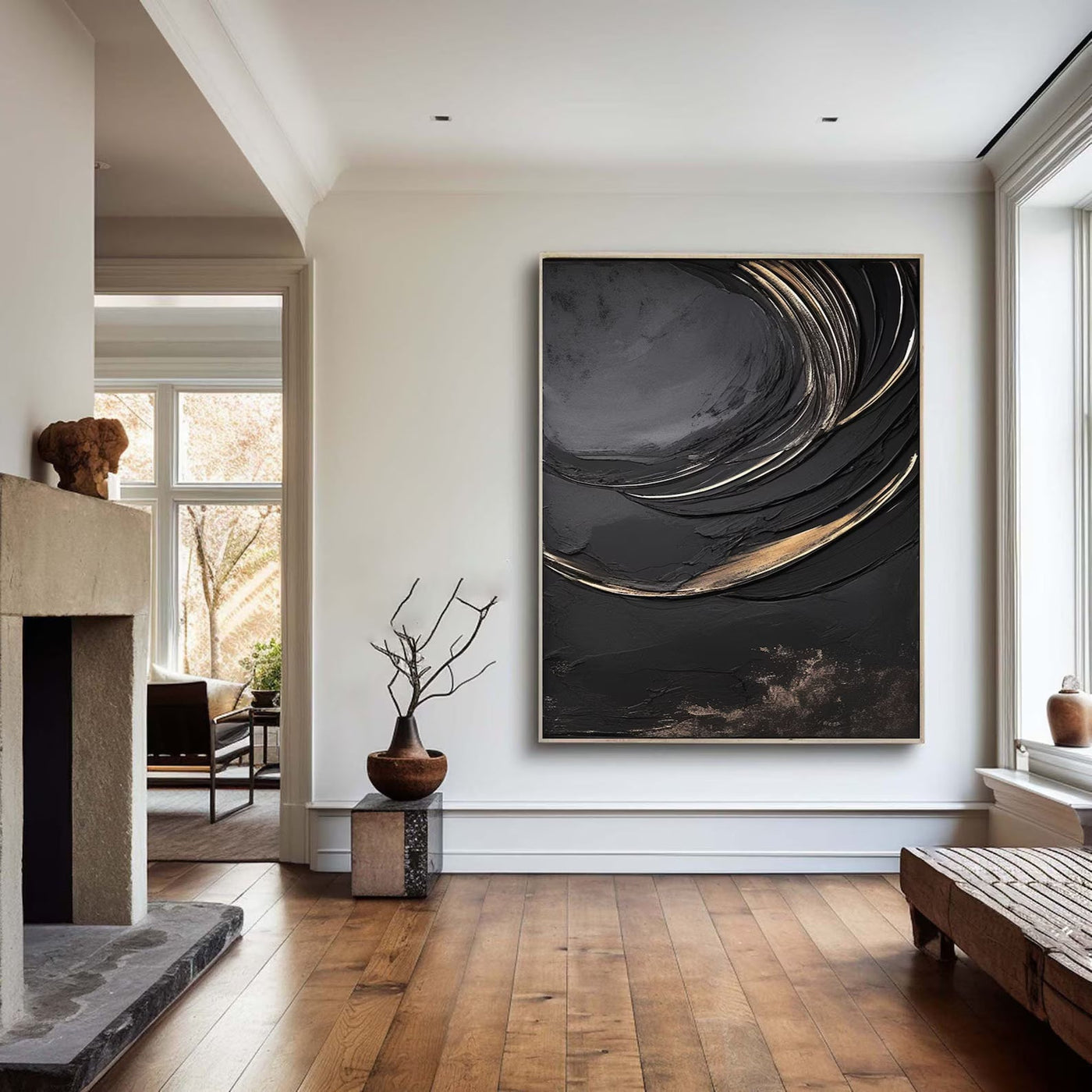 Textured Black Gold Abstract | Dramatic Luxury