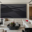 Textured Monochrome Opulence | Black Depth
