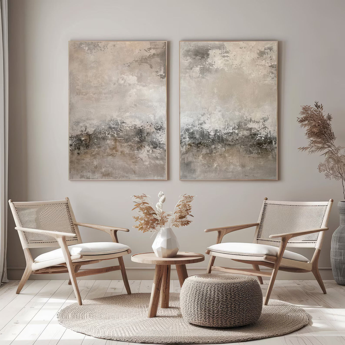 Muted Abstract Landscape | Soft Greys