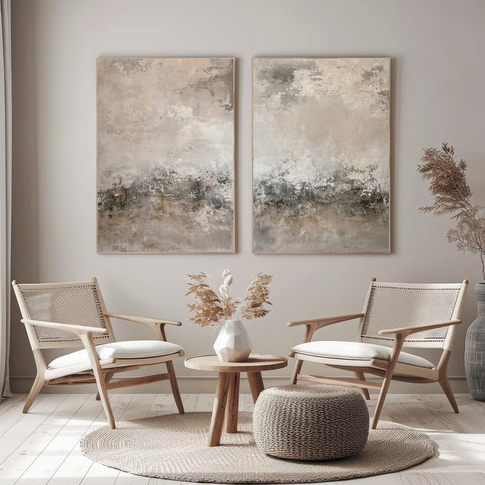 Muted Abstract Landscape | Soft Greys