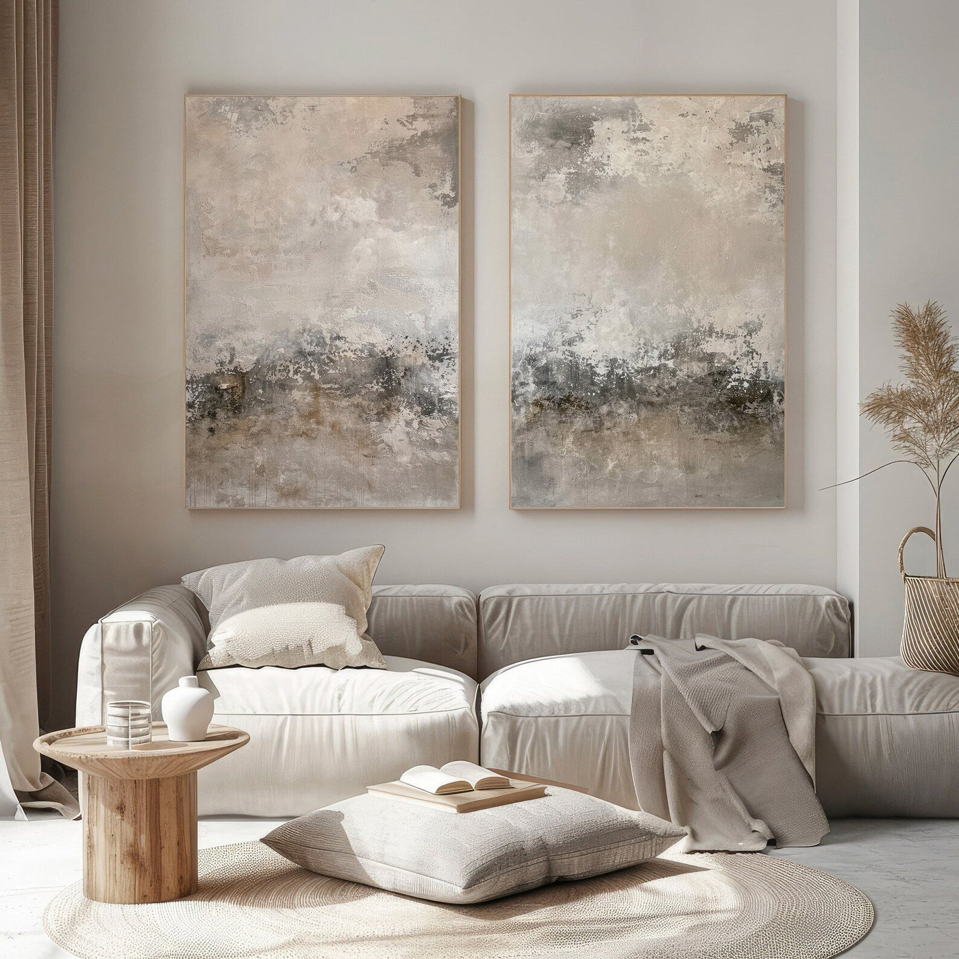 Muted Abstract Landscape | Soft Greys