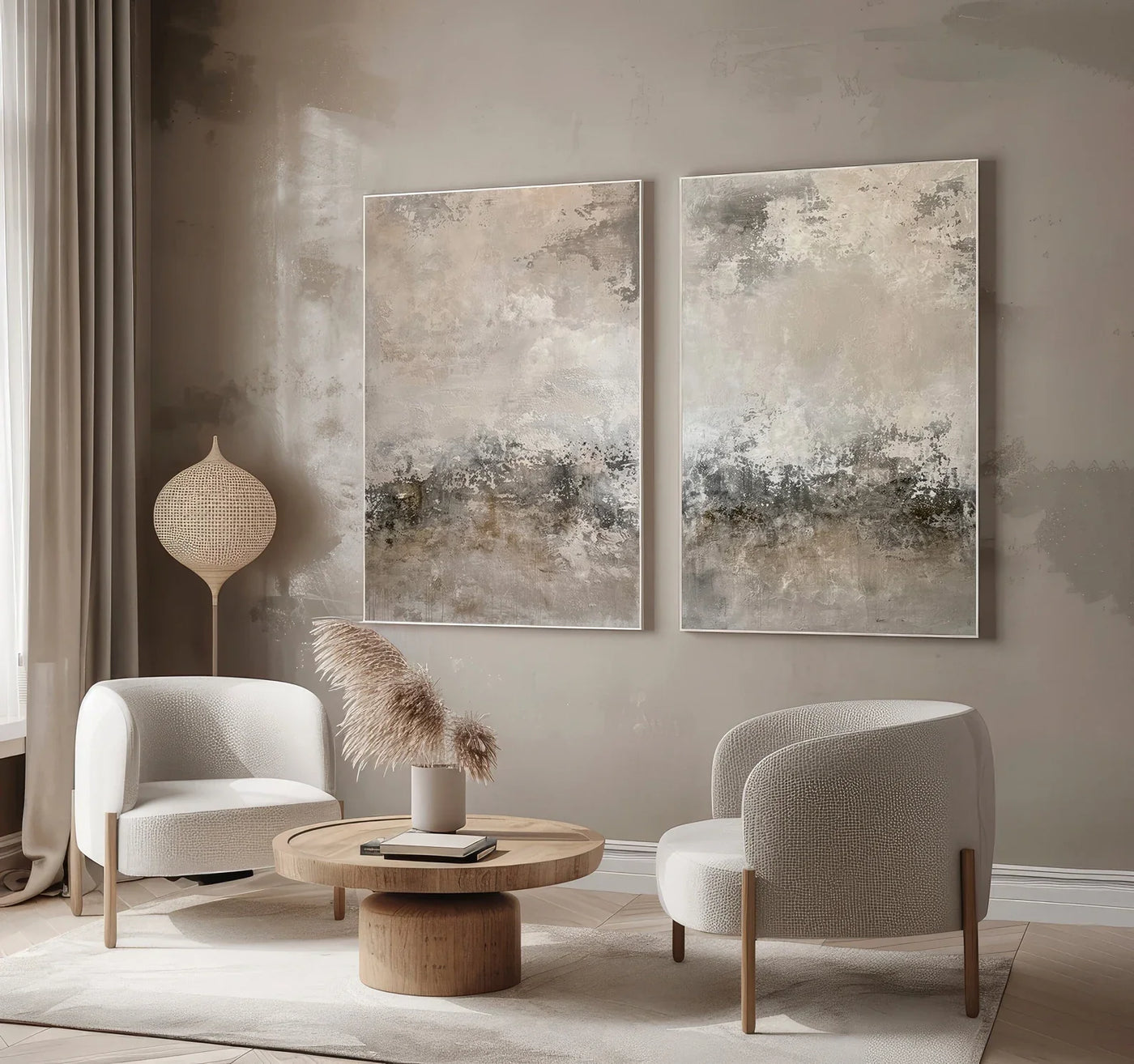 Muted Abstract Landscape | Soft Greys