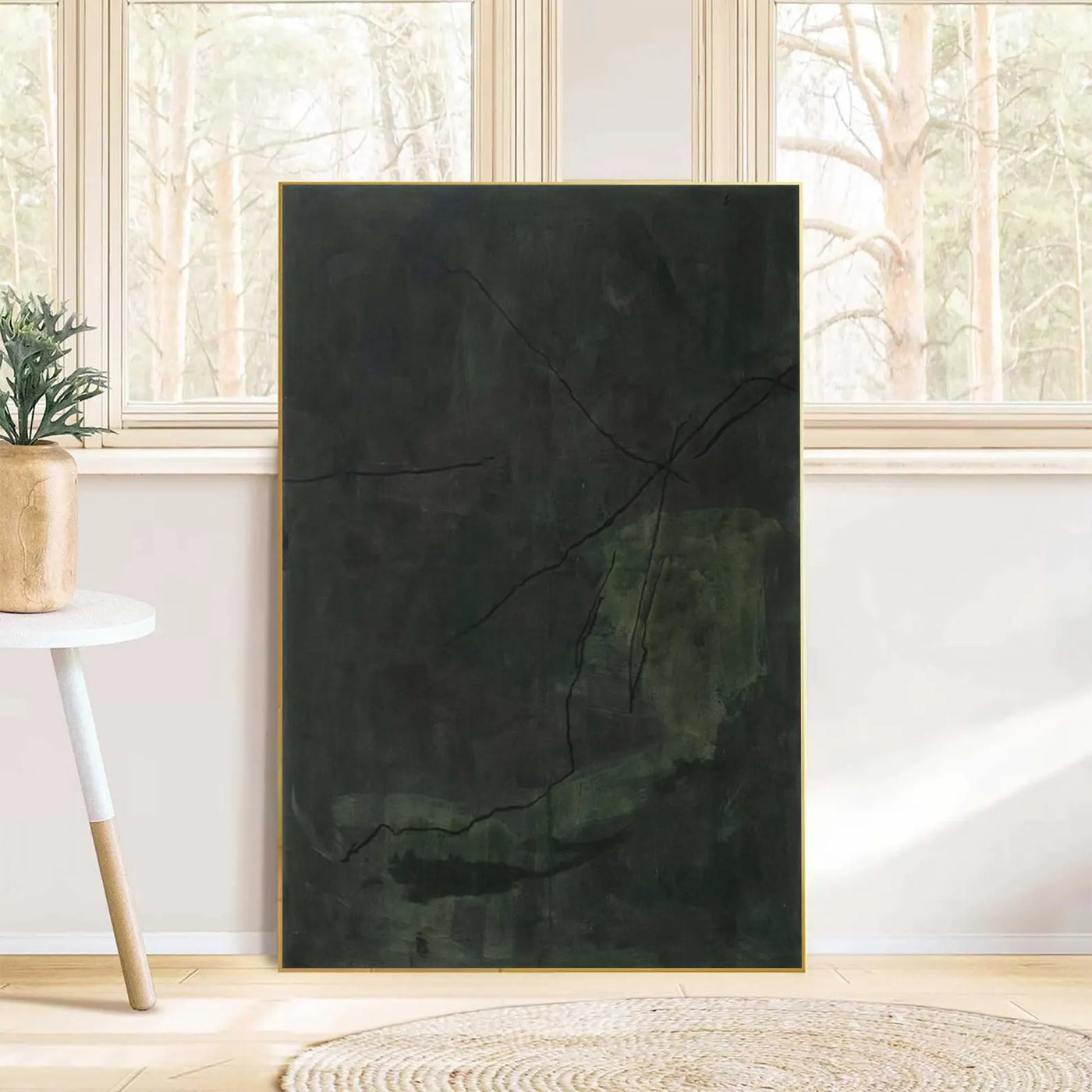 Abstract Green Line Art | Moody Elegance