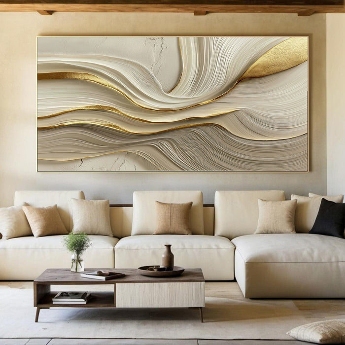 Textured Cream Waves | Cream Gold