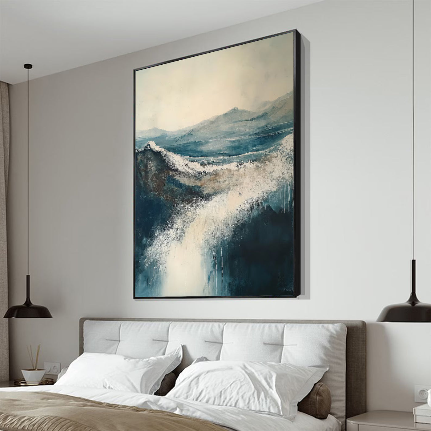 Textured Wave Opulence | Navy Crest