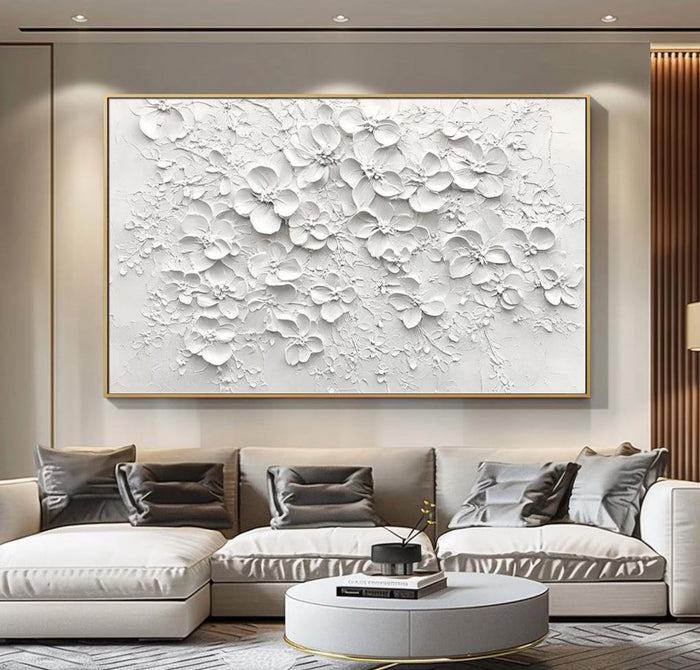 Textured Floral Relief | White Palette