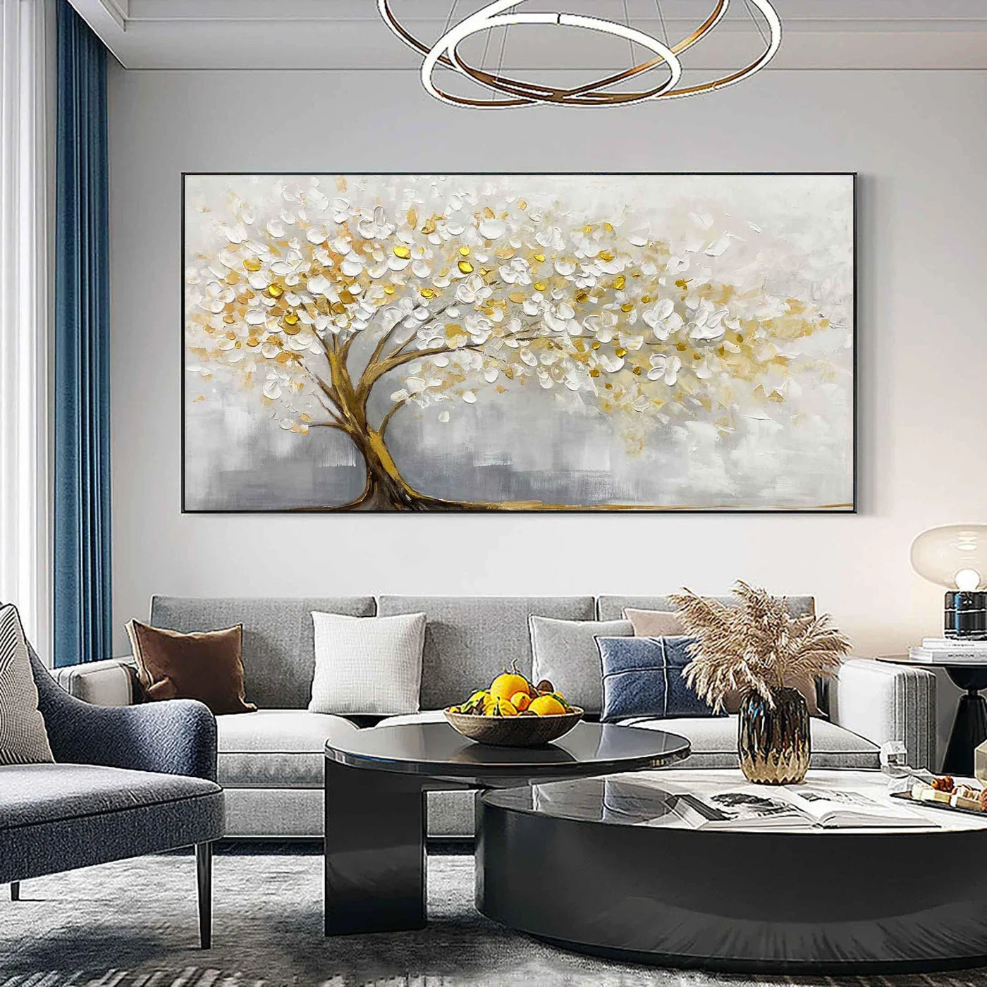 Textured Tree Opulence | Gold White