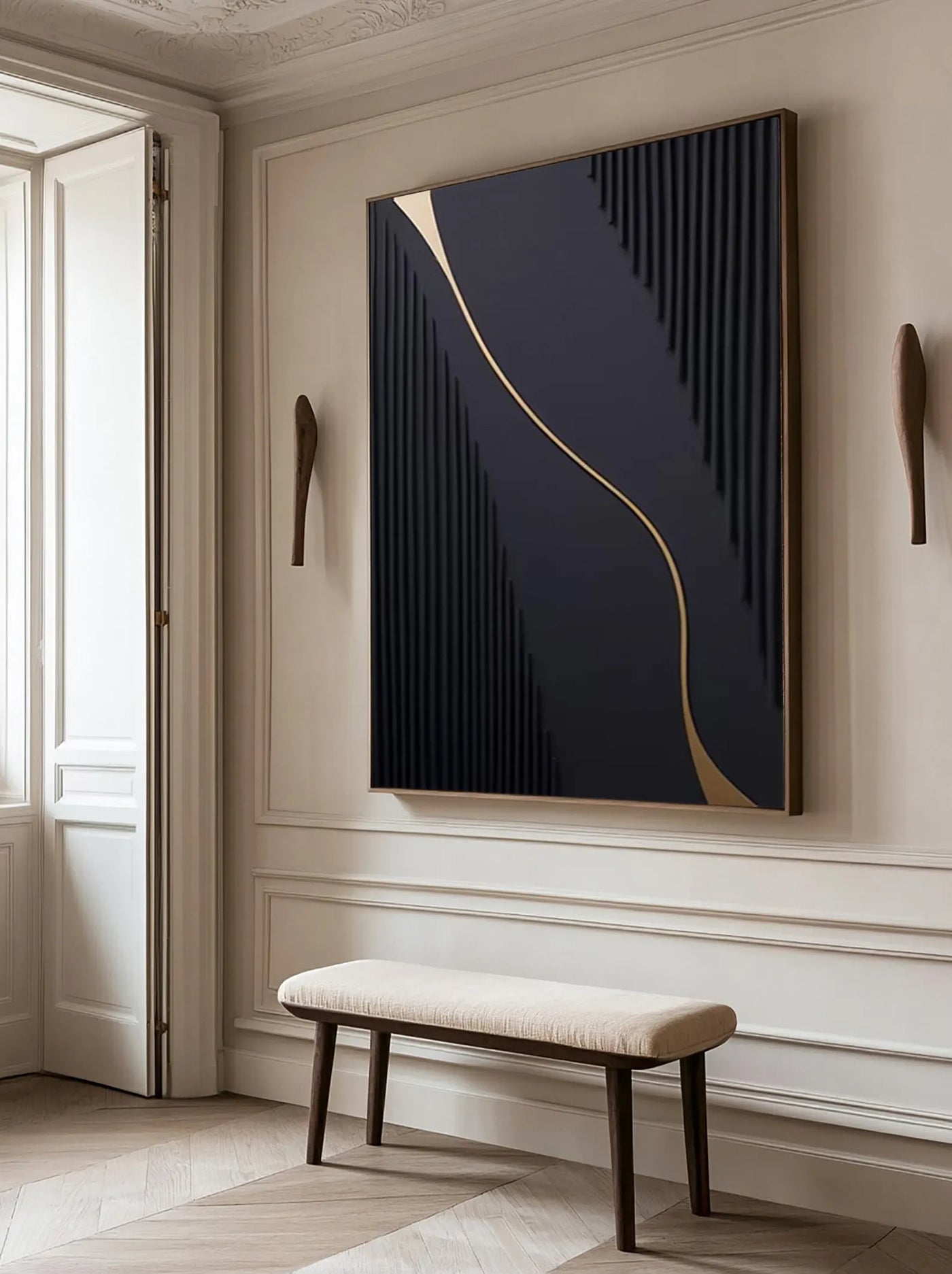 Textured Geometric Opulence | Black Gold