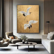 Textured Crane Majesty | Gilded Wings