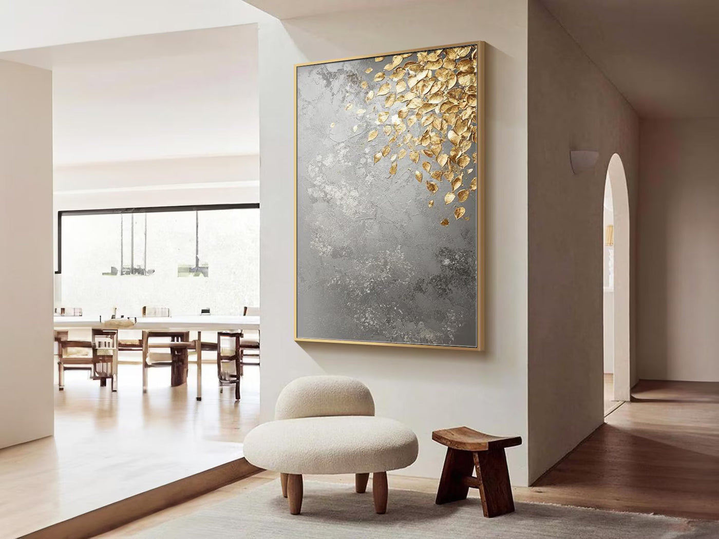 Textured Chrysoidal Opulence | Pewter Foliage