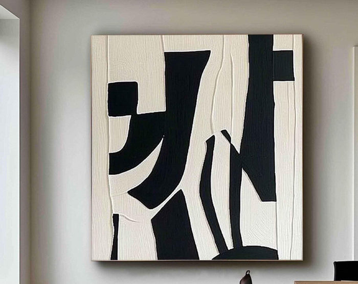 Textured Geometric Boldness | Black Beige
