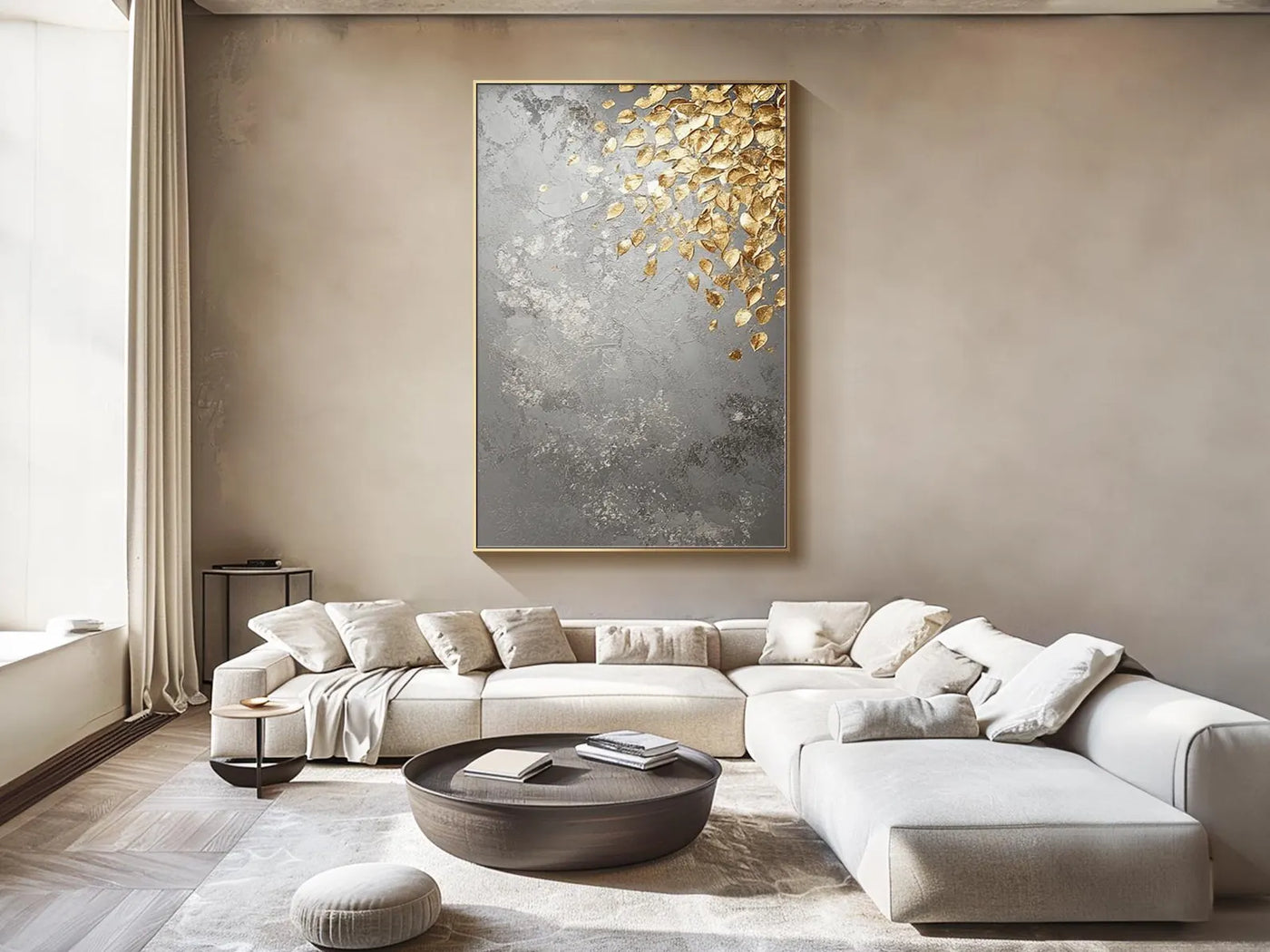 Textured Chrysoidal Opulence | Pewter Foliage