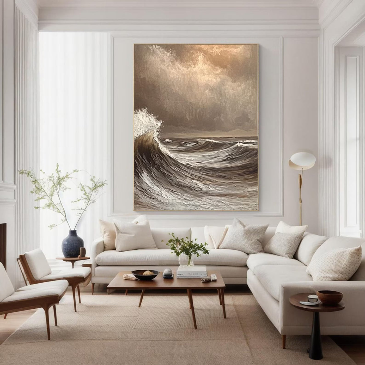 Textured Wave Majesty | Brown Surge