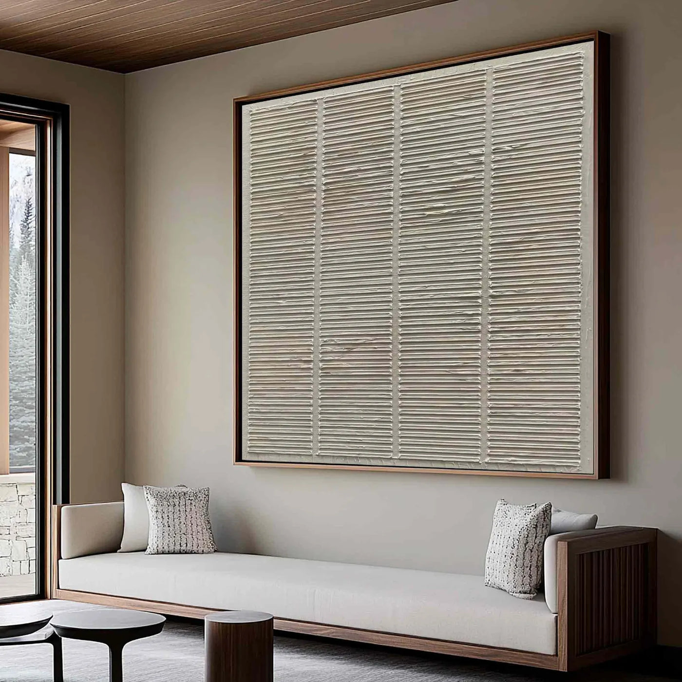 Textured Linear-Neutral Art | Understated Refinement