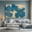 Textured Teal Shapes | Beige Backdrop