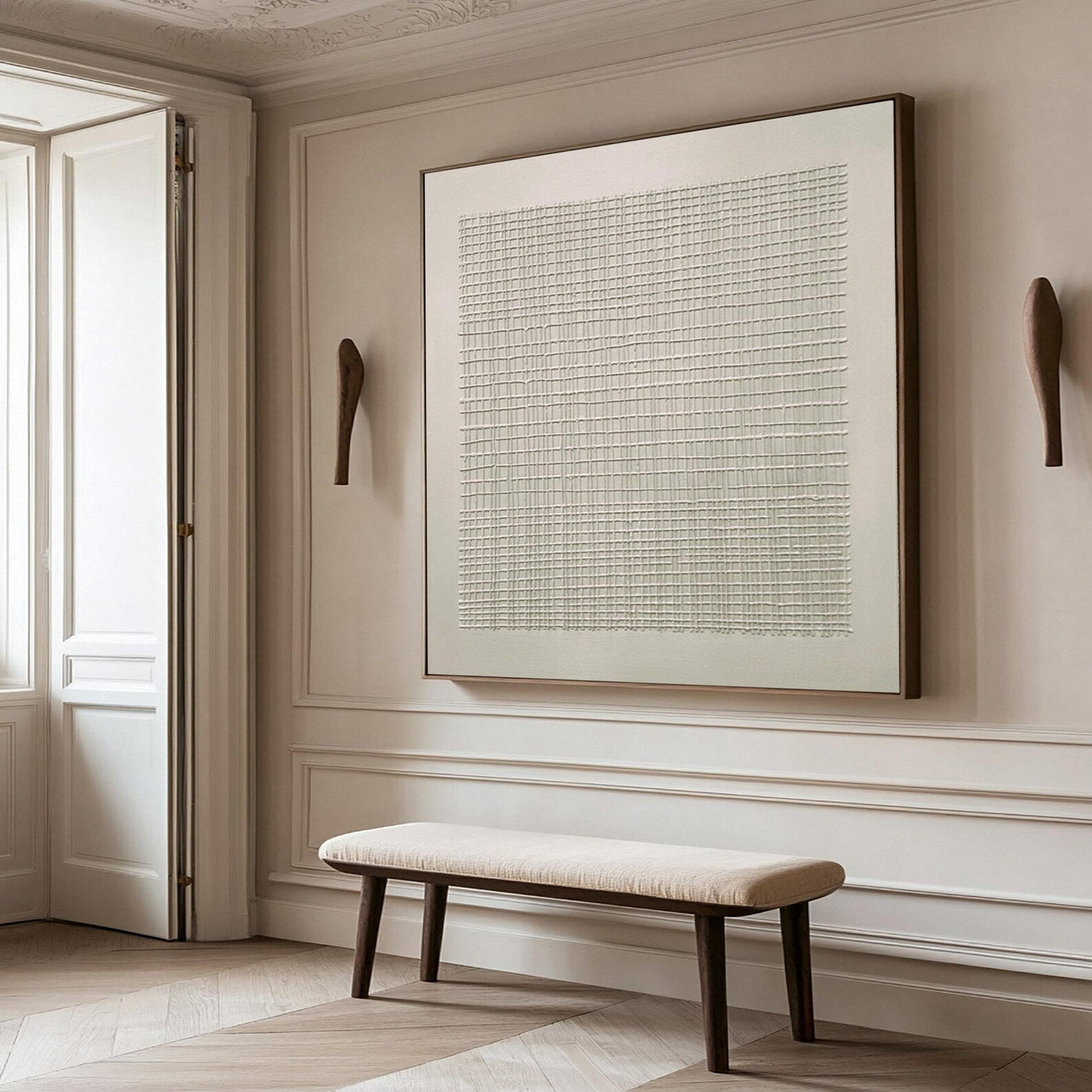 Textured Grid Sophistication | Neutral Weave