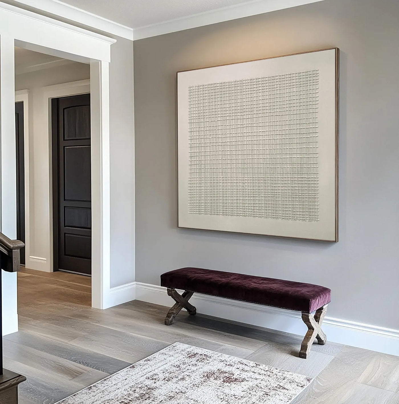 Textured Grid Sophistication | Neutral Weave