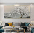 Textured Tree Elegance | Silver Blossom