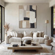 Textured Geometric Sophistication | Beige Black