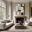 Textured Geometric Sophistication | Beige Black