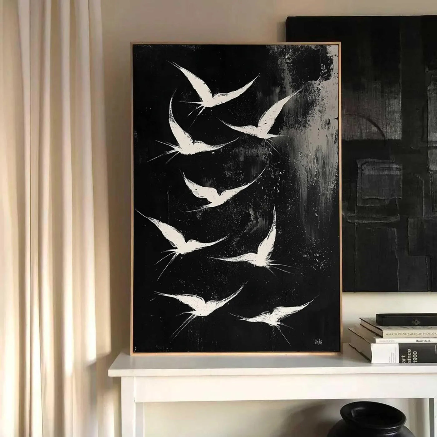 Textured Avian Drama | Black White