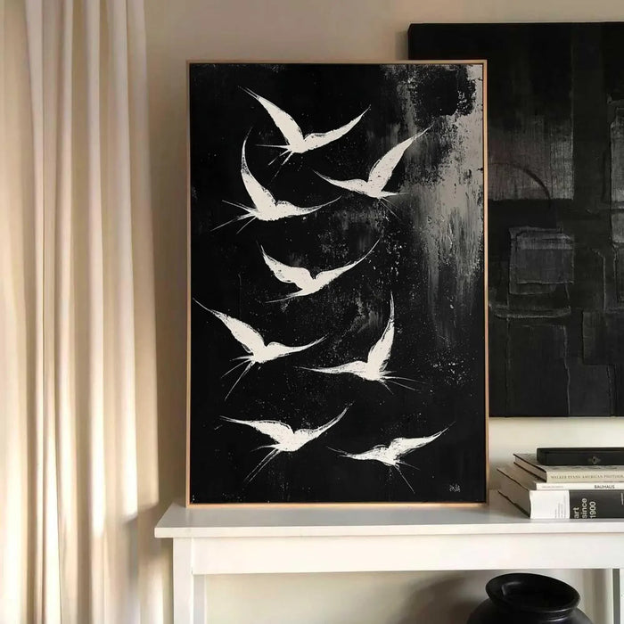 Textured Avian Drama | Black White