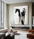 Geometric Horse Art | Monochrome Sophistication