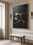 Textured Cracked Opulence | Black Gold