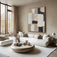 Textured Geometric Sophistication | Beige Black