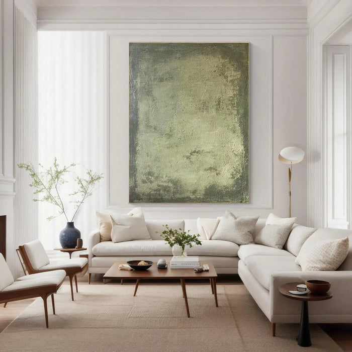 Textured Green Grandeur | Olive Mural