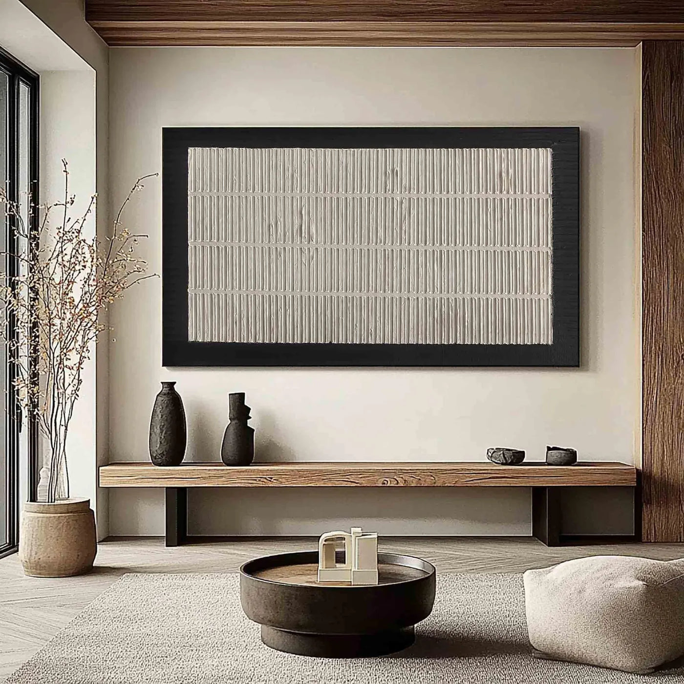 Textured Linear-Neutral Art | Serene Refinement