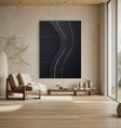 Textured Linear Luxury | Black Gold