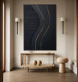 Textured Linear Luxury | Black Gold