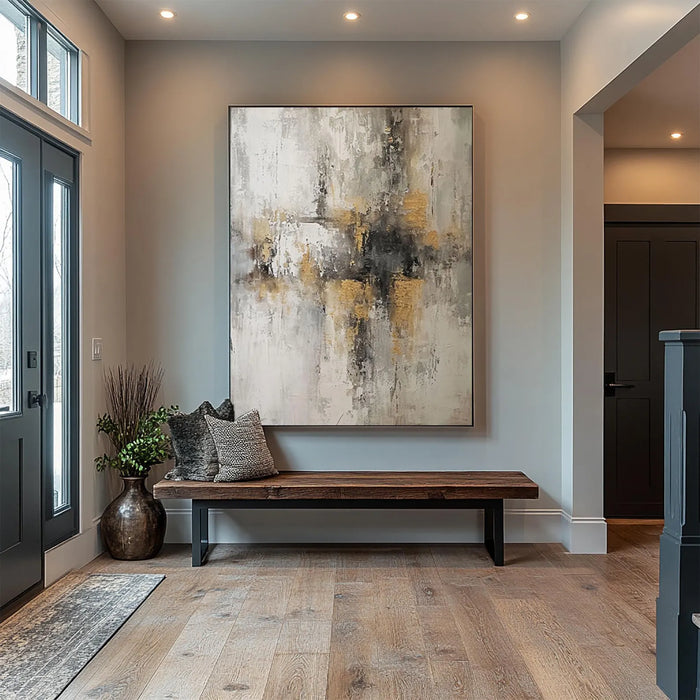 Textured Abstract Opulence | Gold Gray
