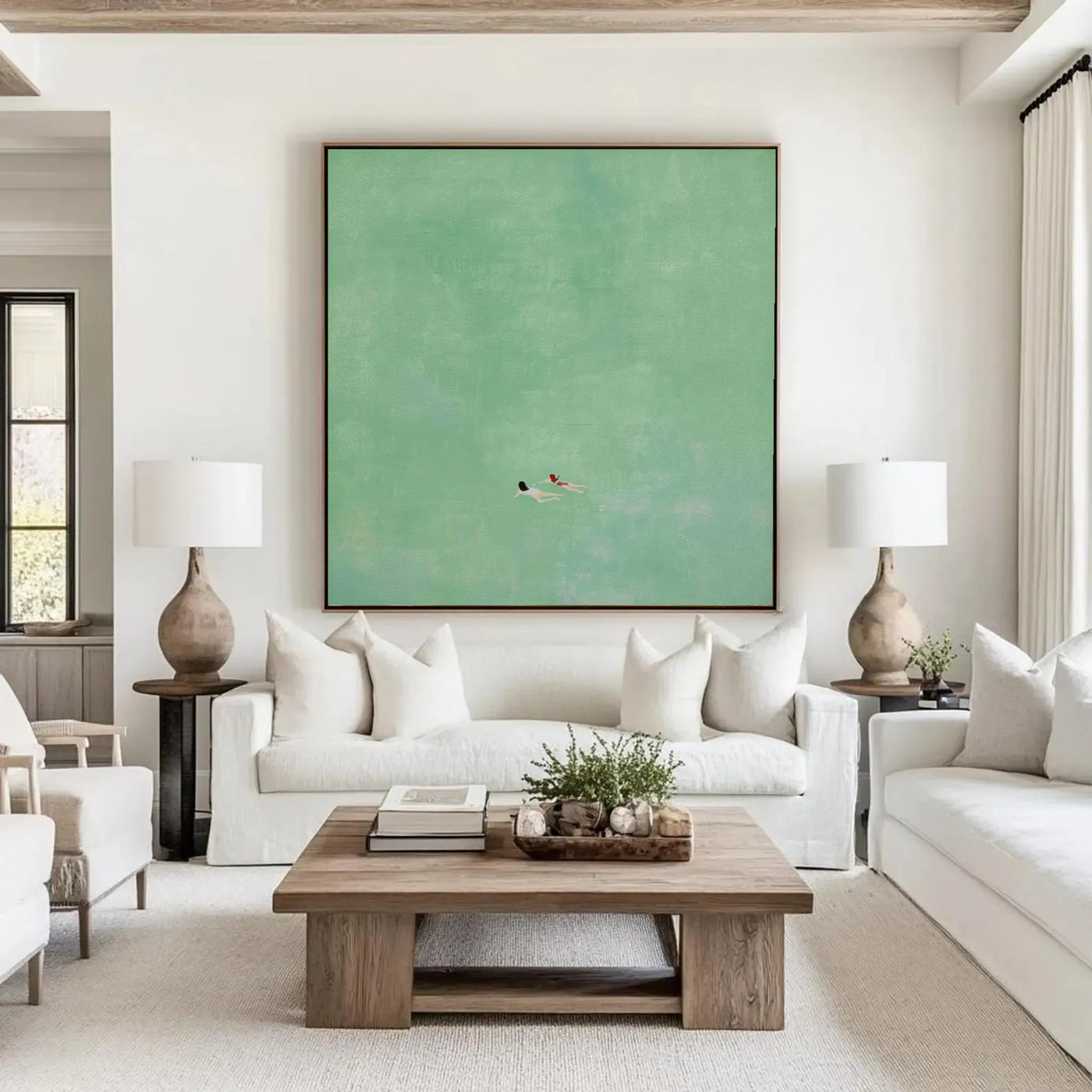 Figurative Swimming Scene Art | Airy Calm