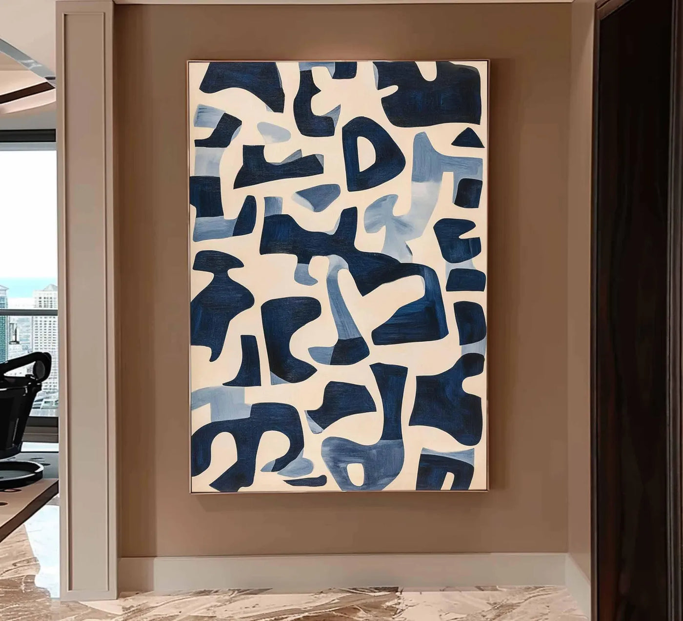 Textured Abstract Geometry | Navy Tones