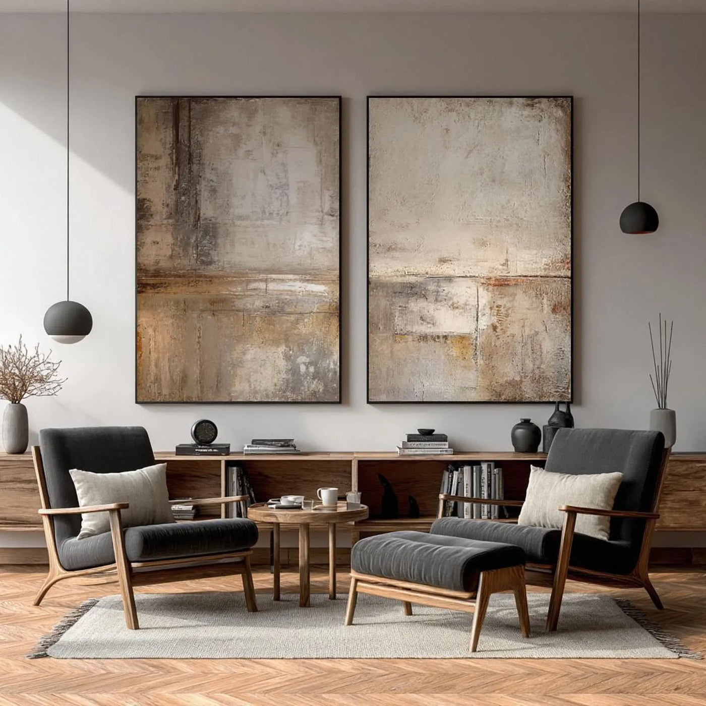 Weathered Earth Tones | Textured Pair