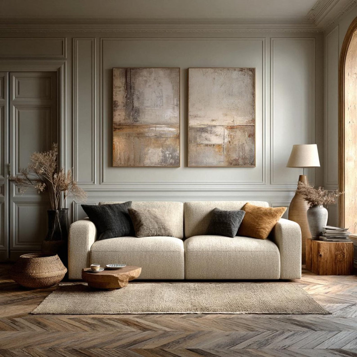 Weathered Earth Tones | Textured Pair