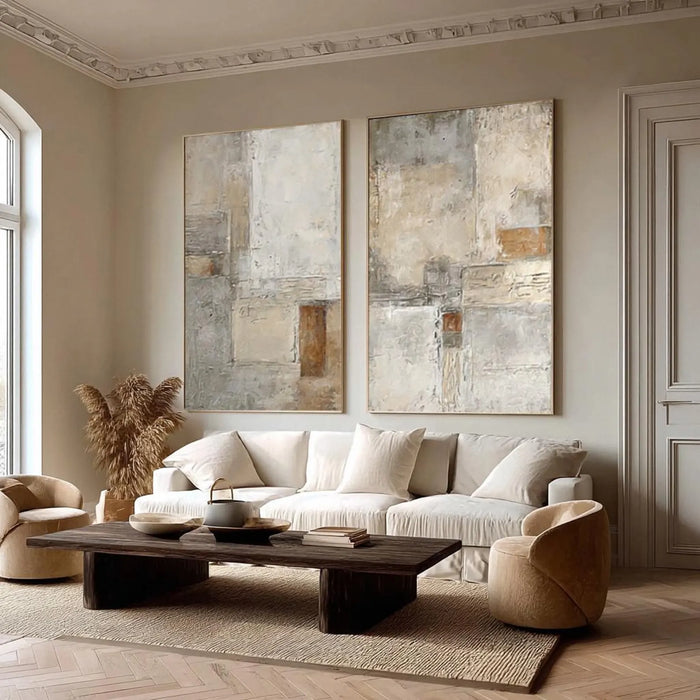 Layered Abstract Blocks | Neutral Pair