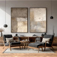 Aged Textured Panels | Beige Diptych