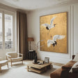 Textured Crane Majesty | Gilded Wings