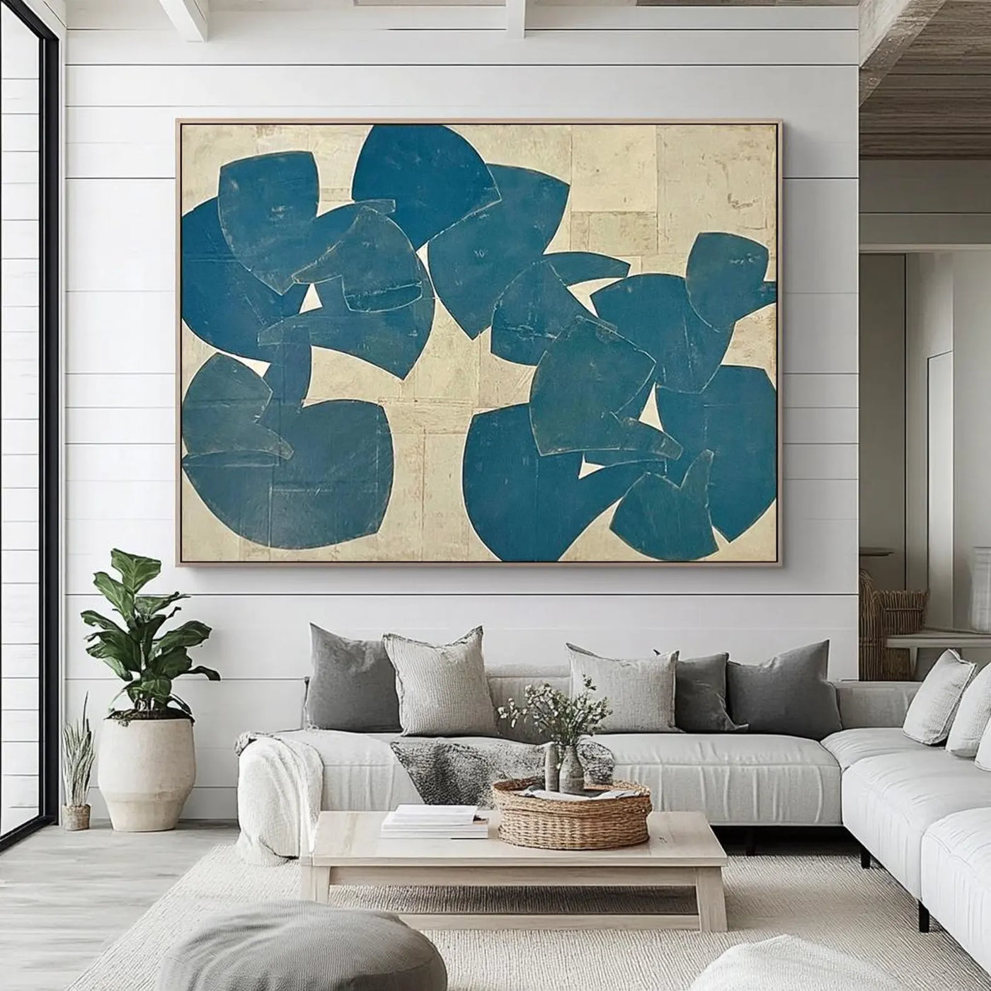 Textured Petal Serenity | Indigo Hues