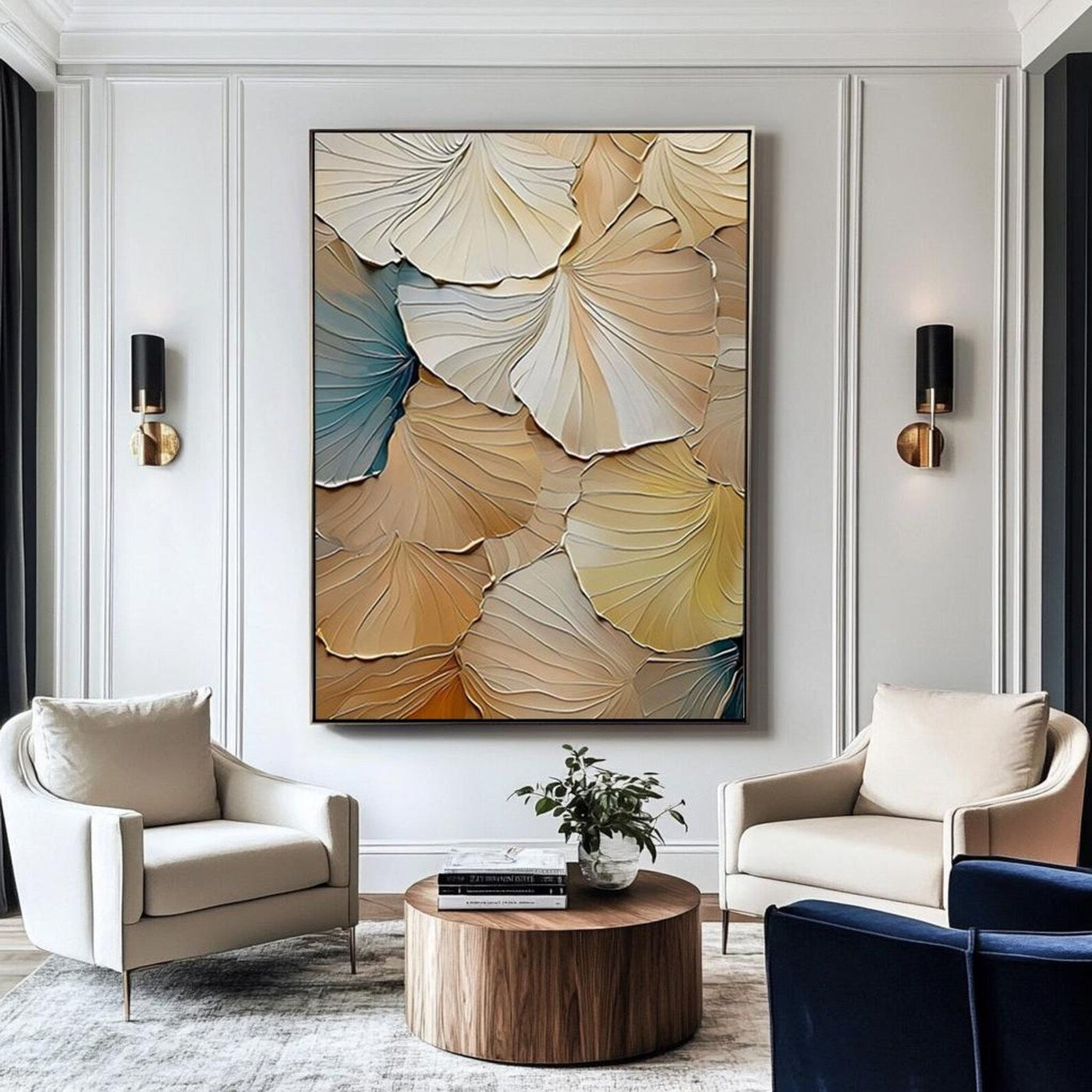 Textured Ginkgo Splendor | Warm Fronds