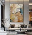 Textured Ginkgo Elegance | Golden Fronds