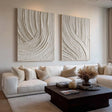 Sculpted Textured Waves | Ivory Pair