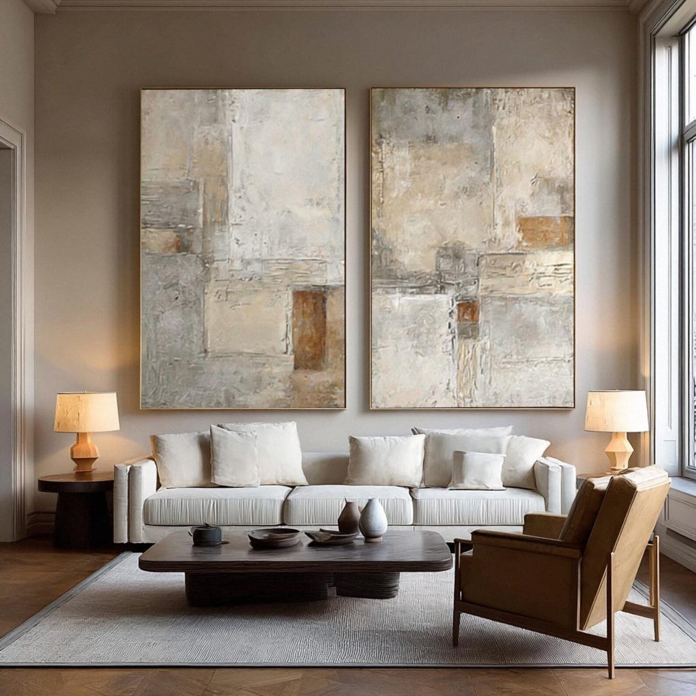 Layered Abstract Blocks | Neutral Pair