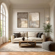 Aged Textured Panels | Beige Diptych